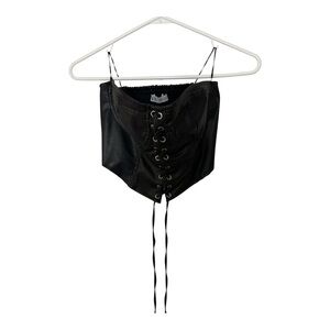 Zara Black Lace-Up Crop bustier size medium
